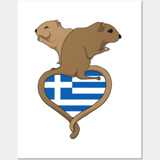 Gerbil Greece (light) Posters and Art